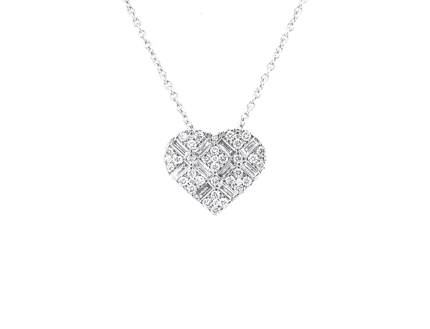 .75ct Heart-Shaped Cluster Diamond Necklace