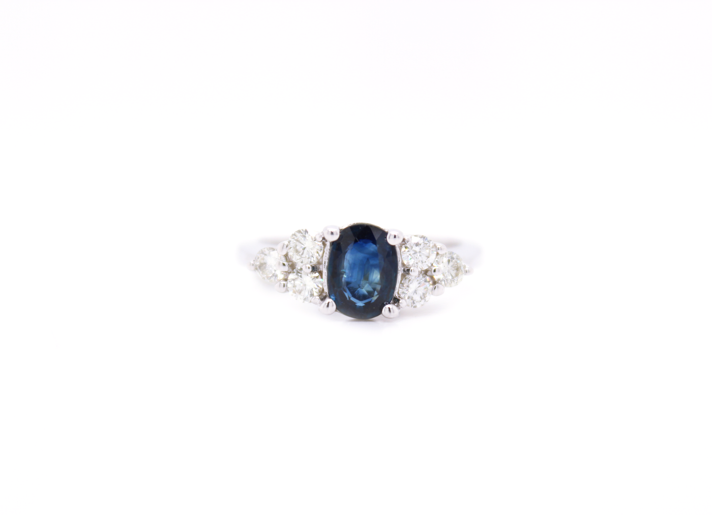 Oval Sapphire and Diamond Engagement Ring