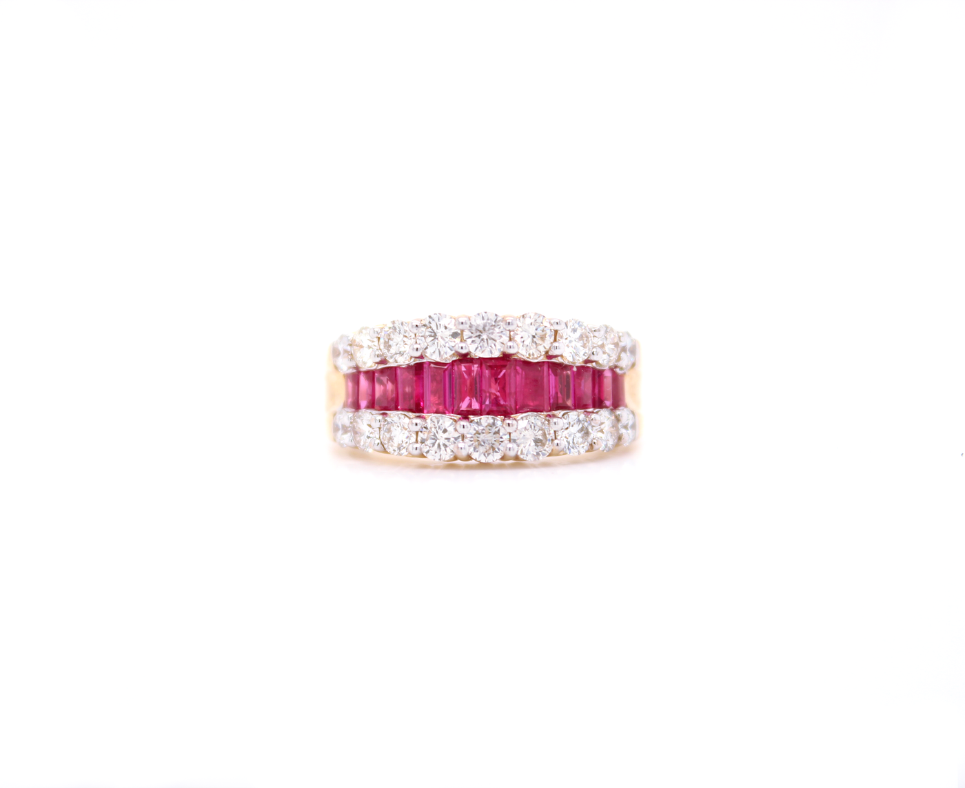 1.50ct Baguette Ruby and Diamond Ring