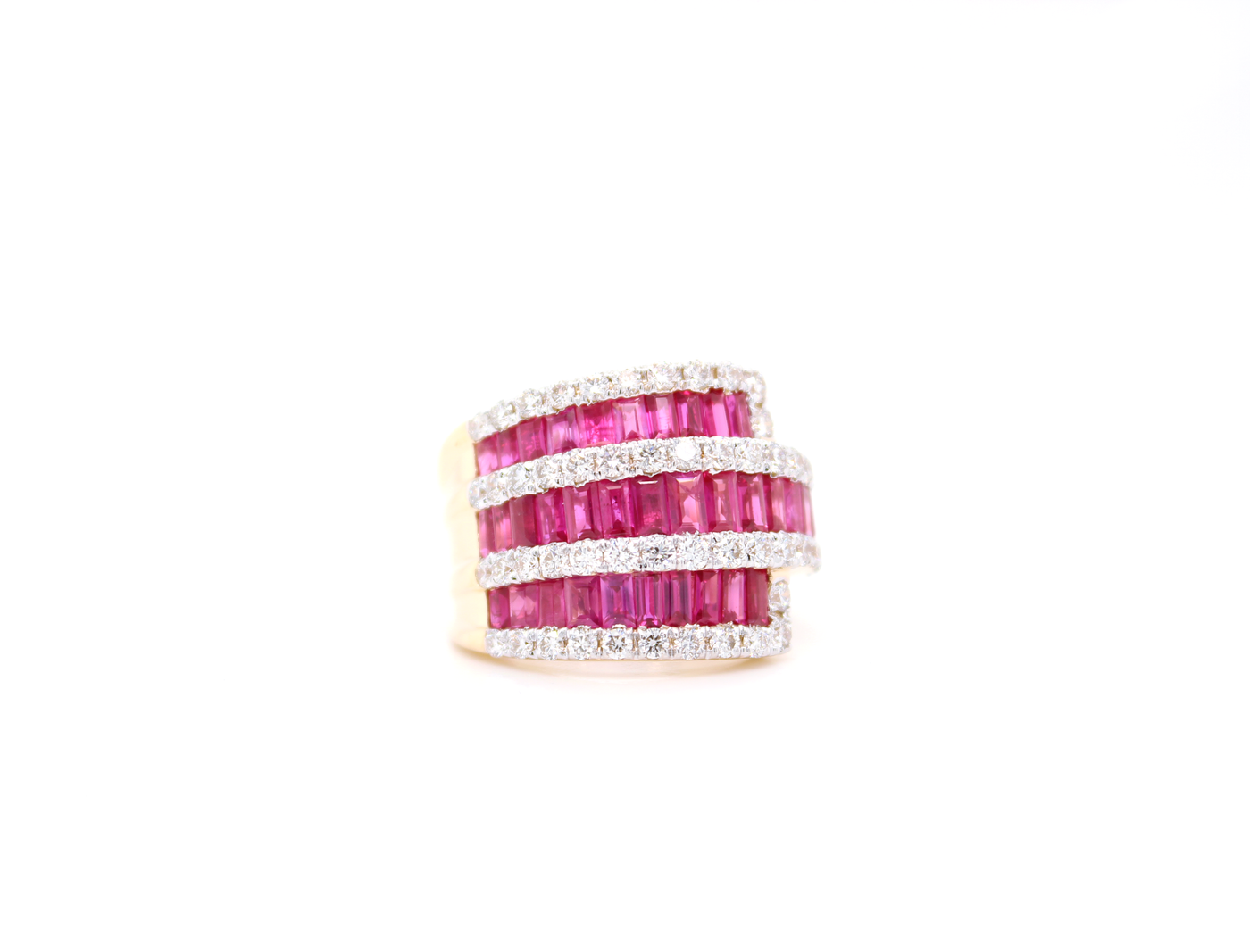 4ct Ruby and Diamond Wide Band