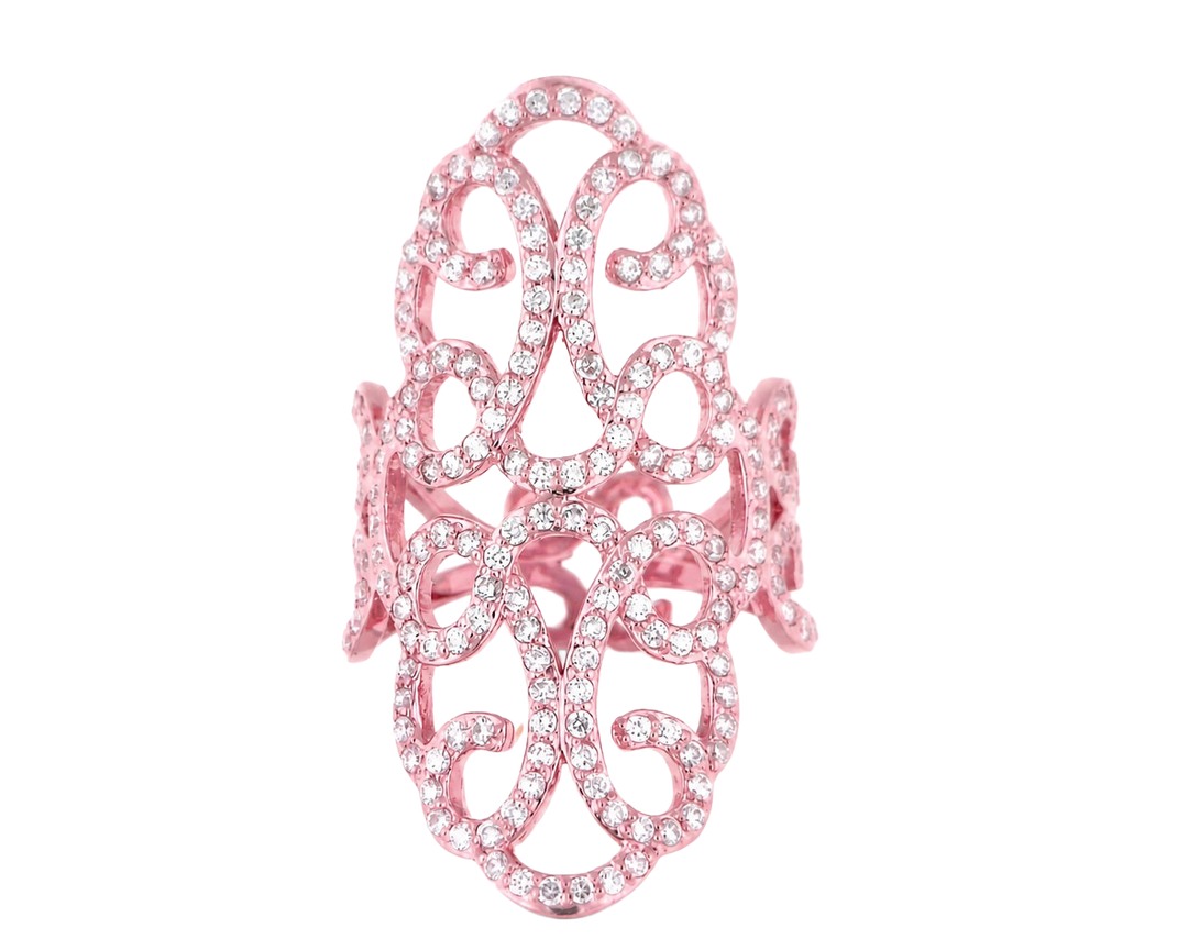 Intricate Swirl Diamond Cocktail Ring - SKU 19877