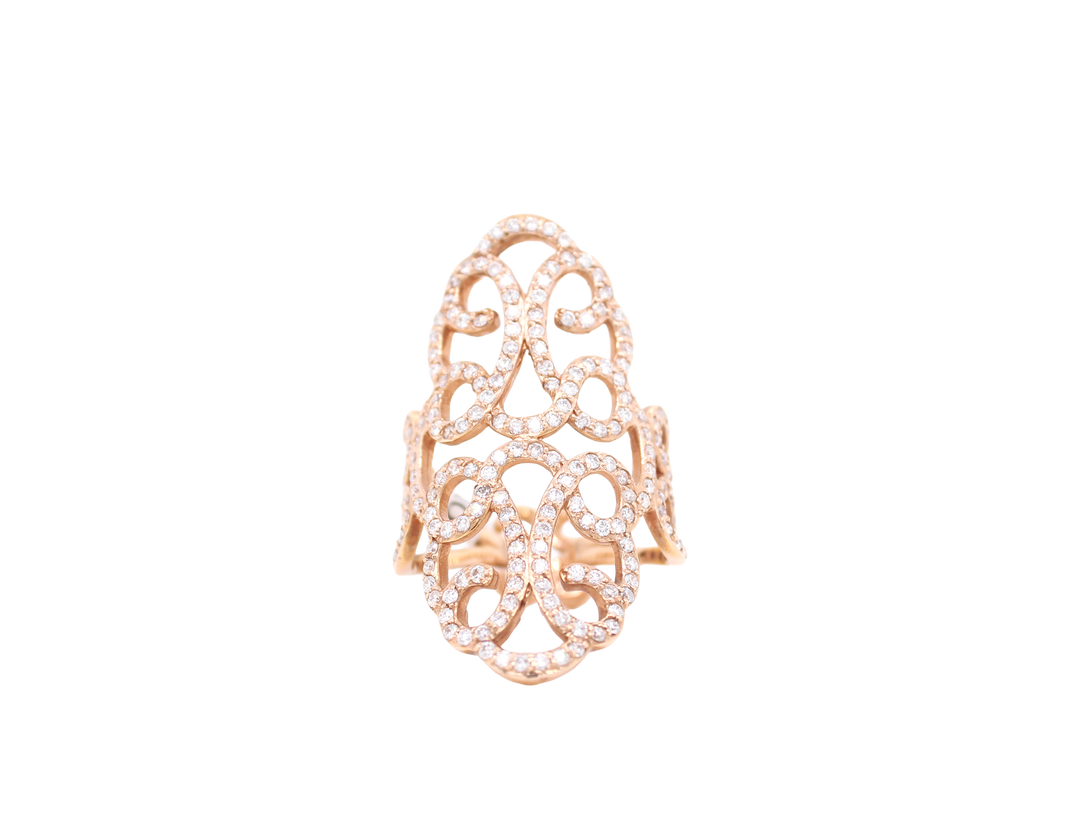 Intricate Swirl Diamond Cocktail Ring