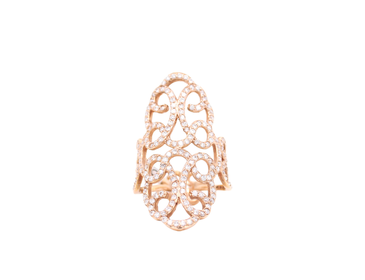 Intricate Swirl Diamond Cocktail Ring