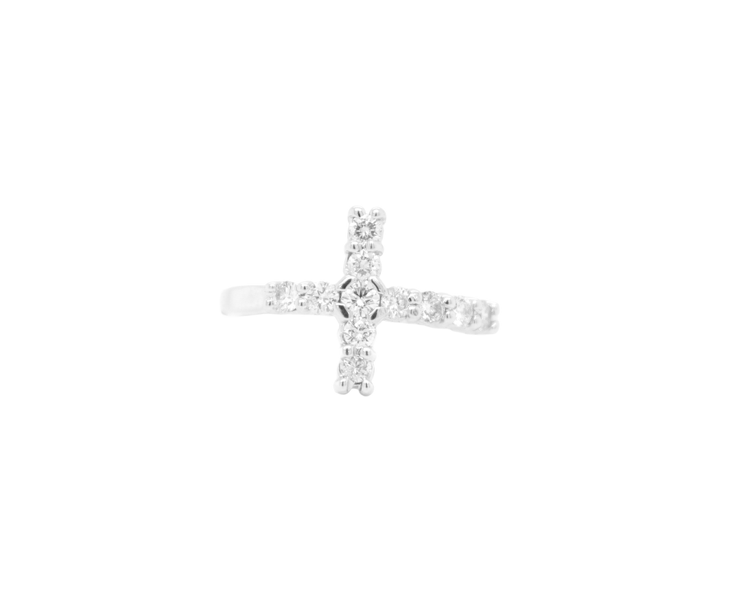 Wrapped Diamond East-West Cross Ring