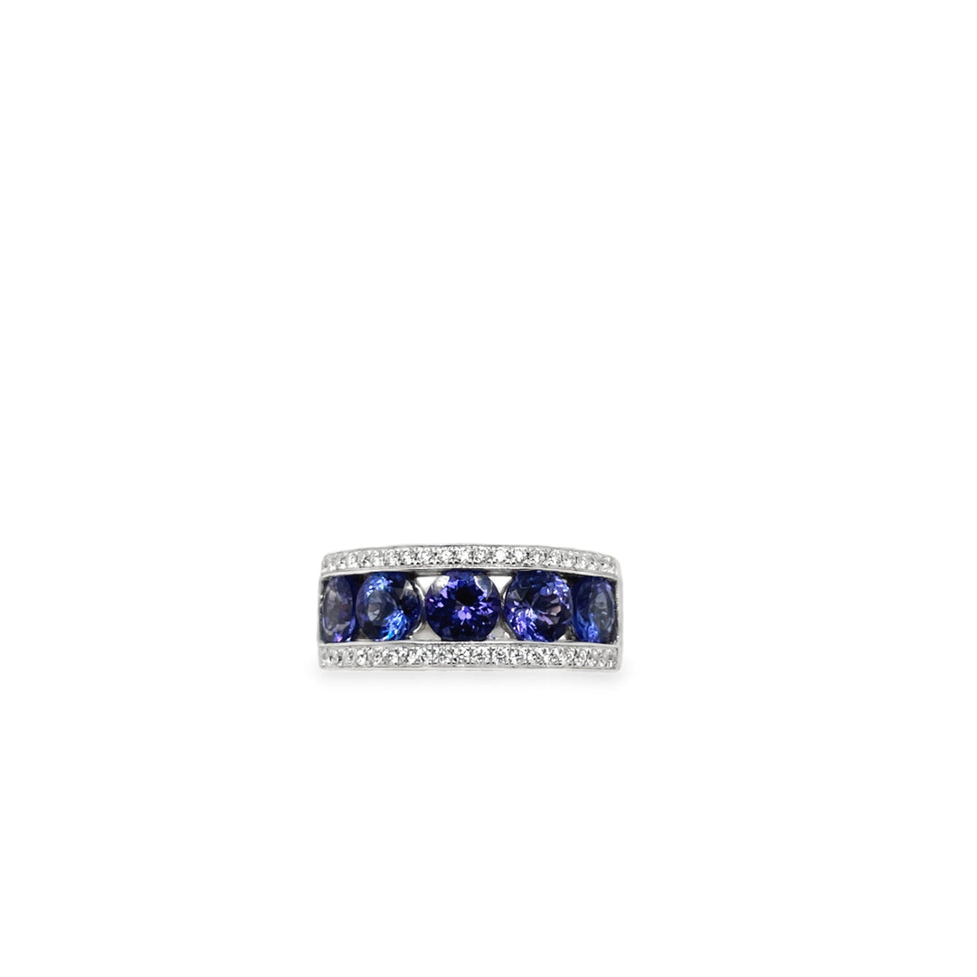 Diamond and Tanzanite Channel set Ring