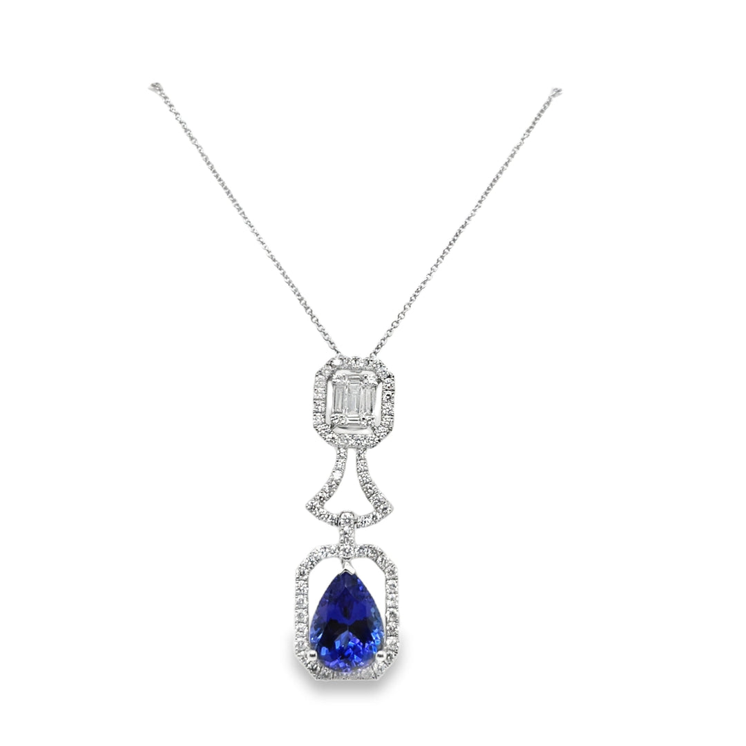 Art Decor Tanzanite and Diamond Pendant