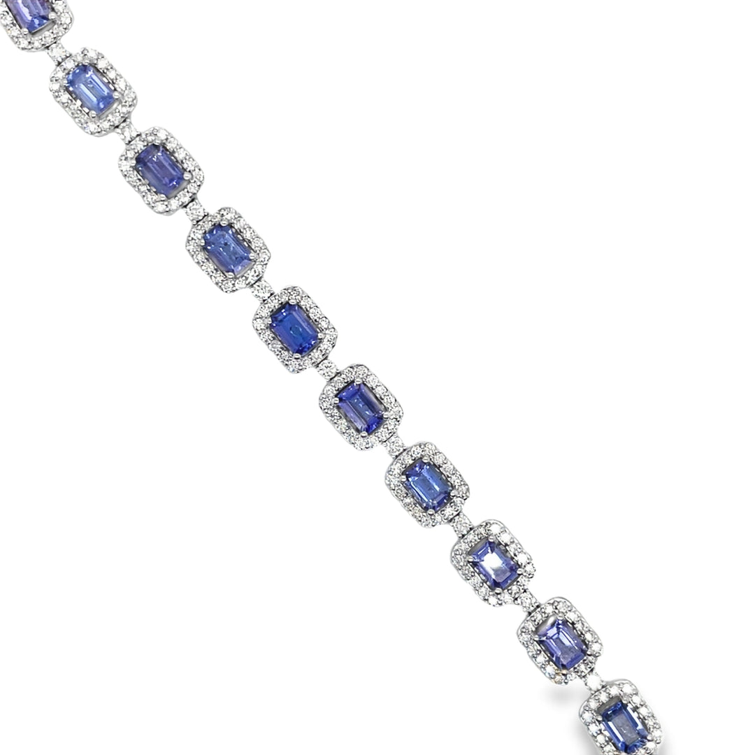 Tanzanite and Diamond Halo Bracelet
