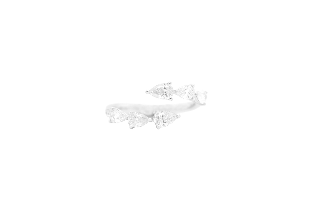 Pear Diamond Serpent Bypass Ring