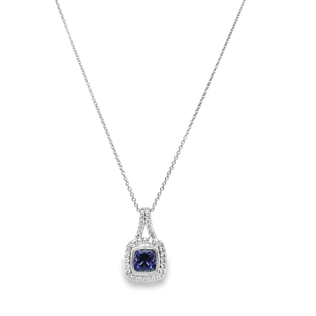 Cushion-cut Halo Pendant