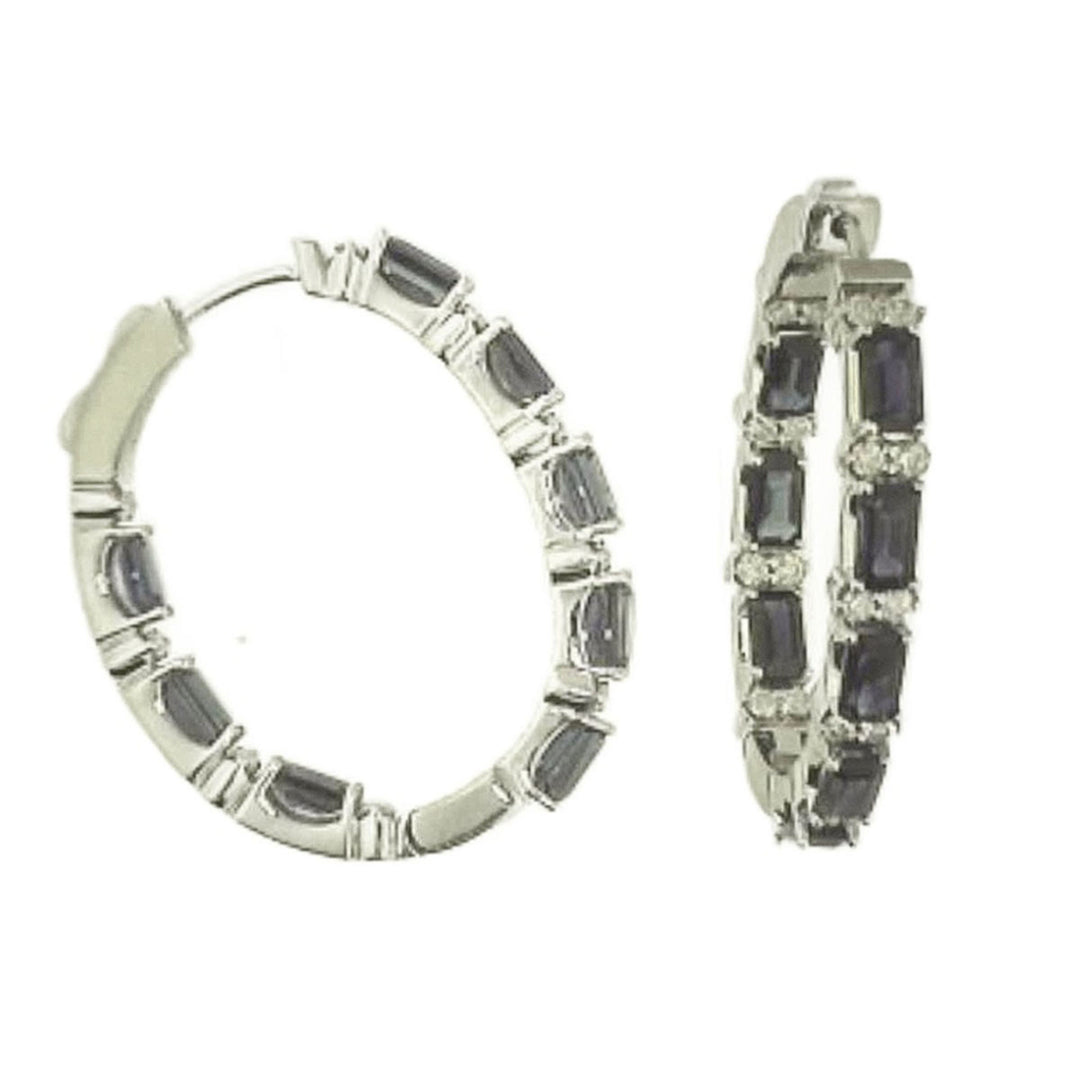 6ct Sapphire and Diamond Earrings - SKU 41287