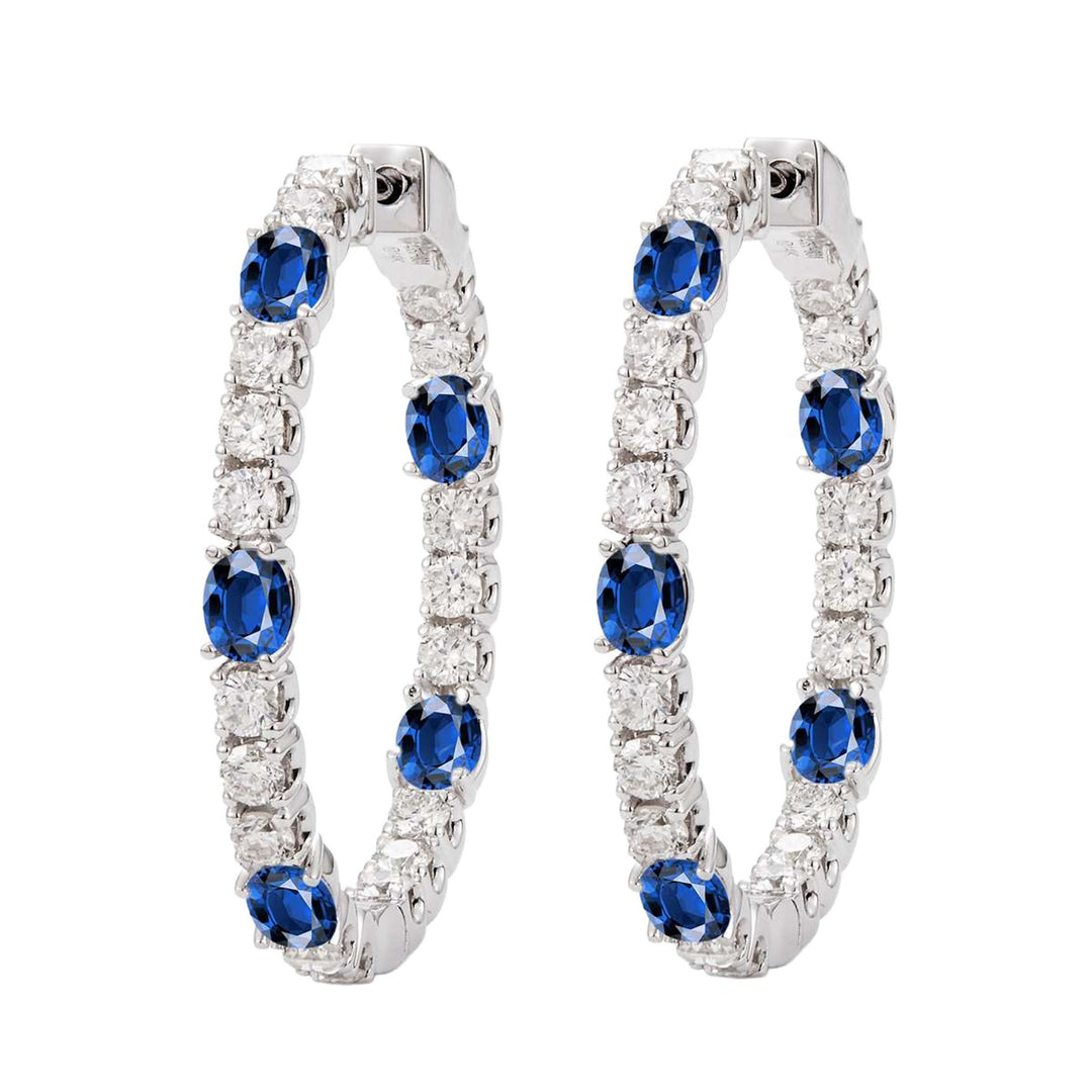4.5ct Sapphire and Diamond Earrings - SKU 42454