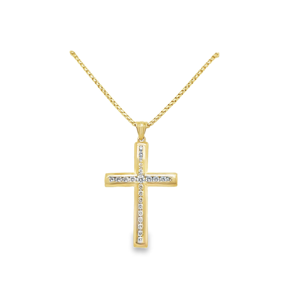Bezel Set Diamond Cross