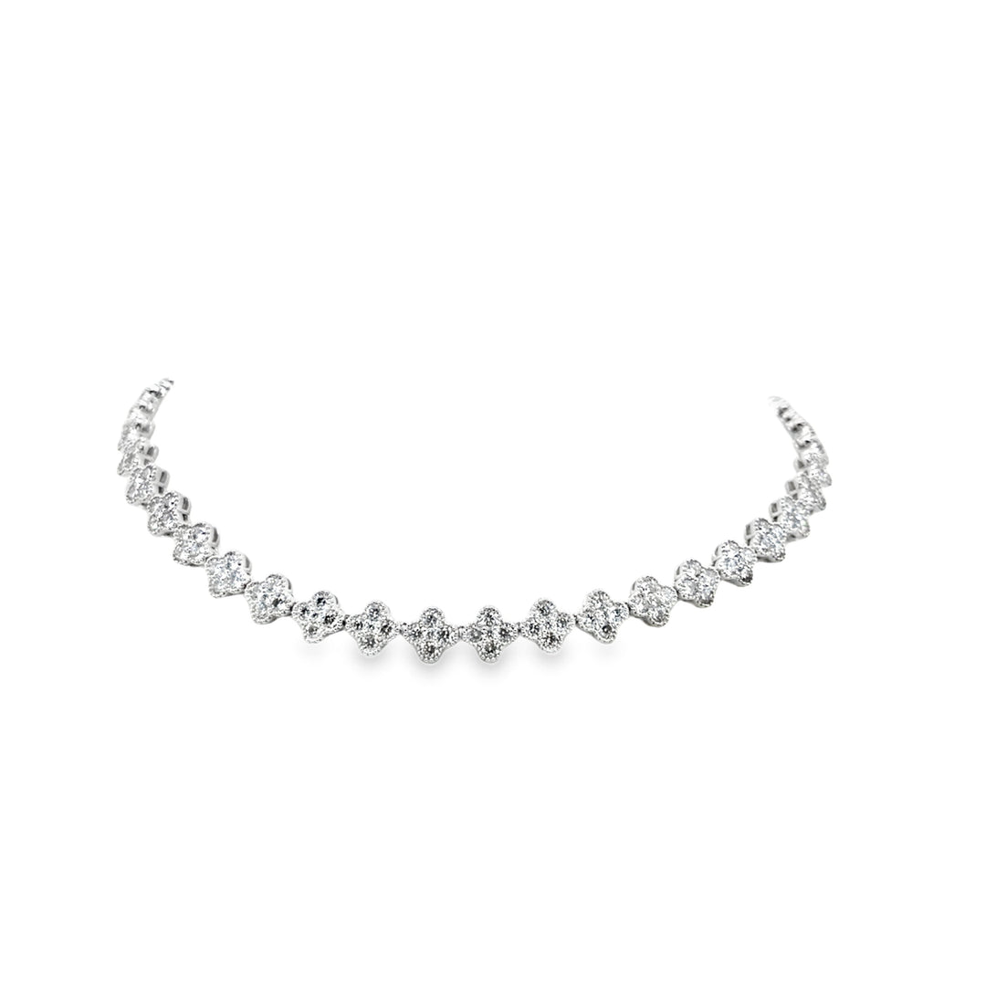 Graduated Clover Diamond Necklace