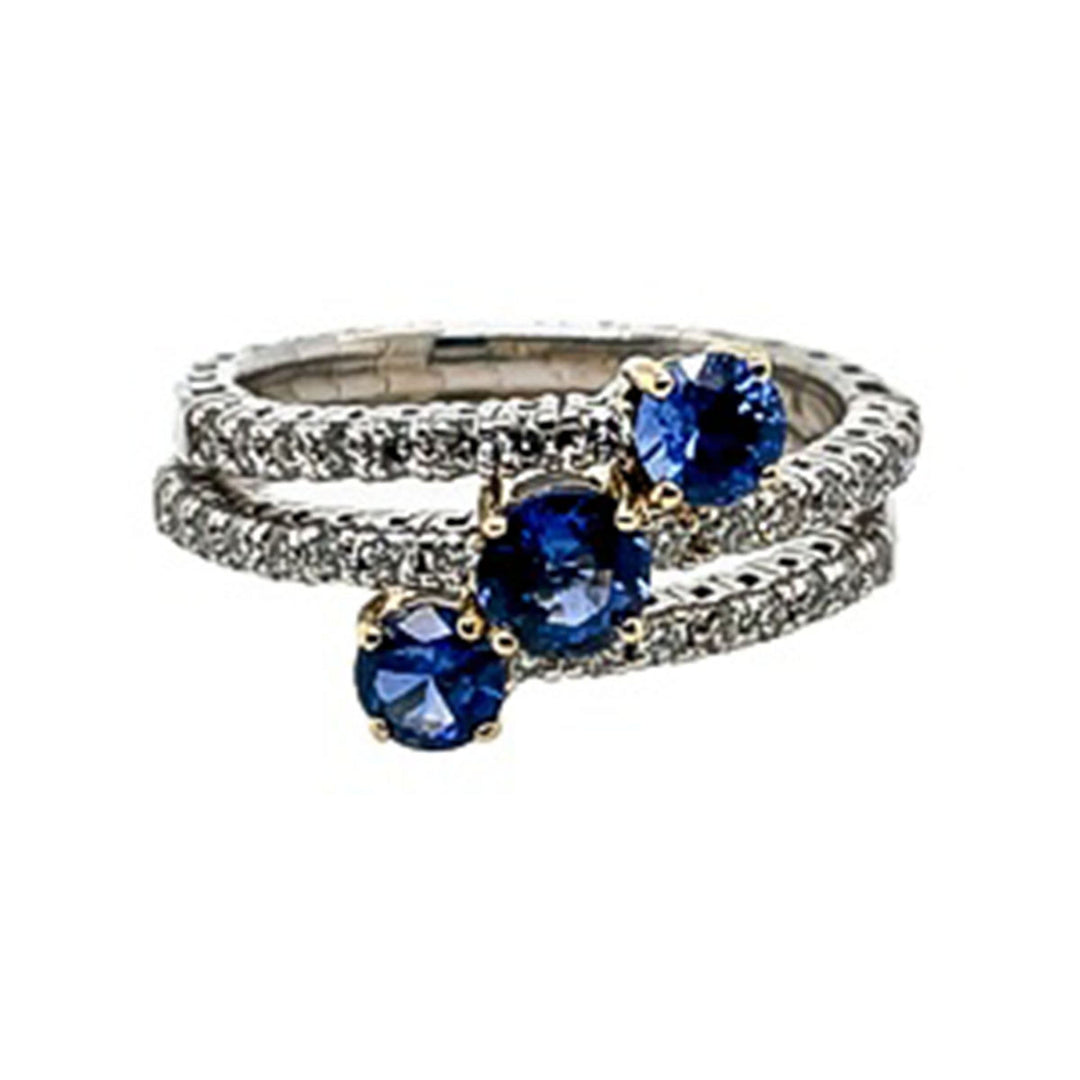 1ct Sapphire and Diamond Ring - SKU 46076