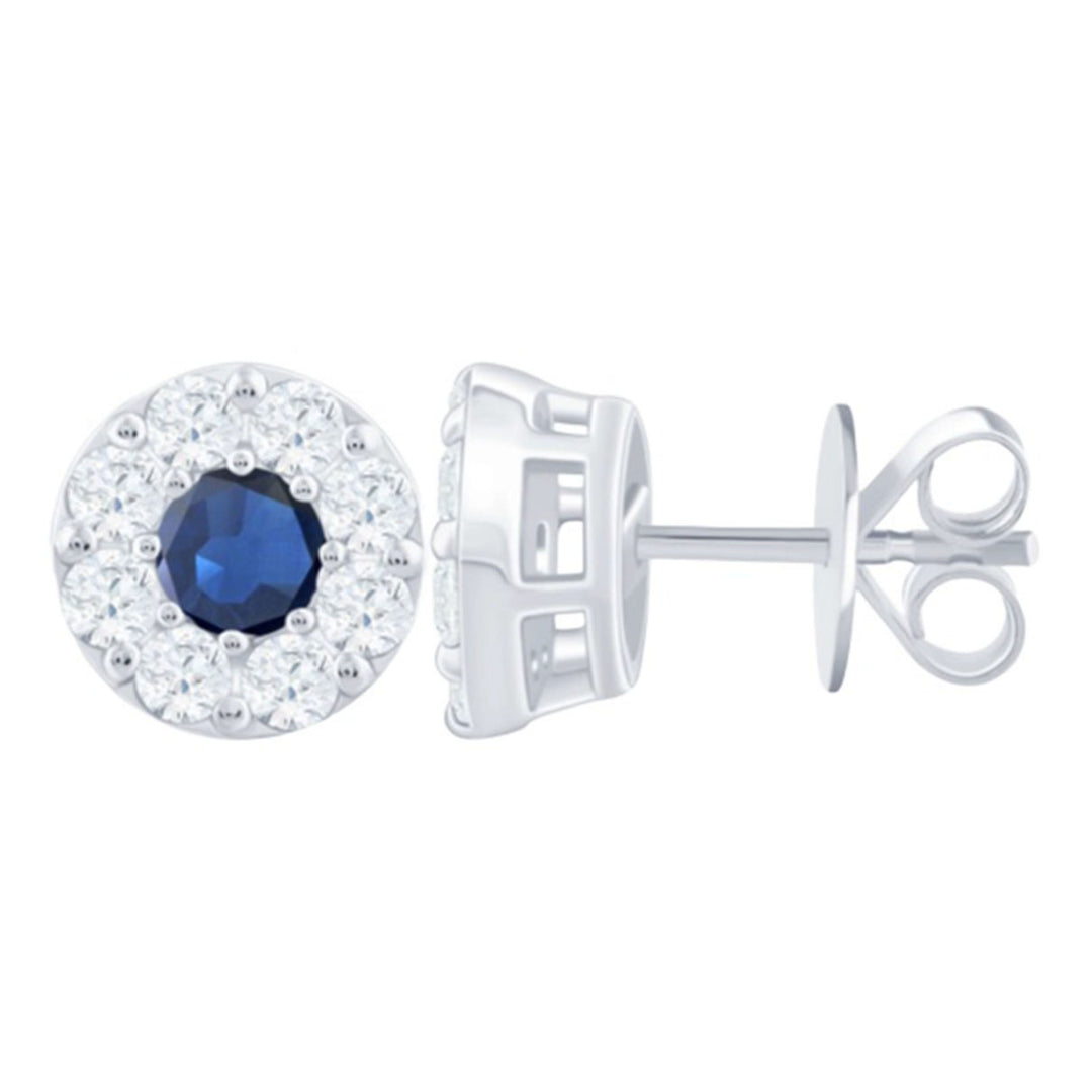 0.30ct Sapphire and Diamond Earrings - SKU 46918