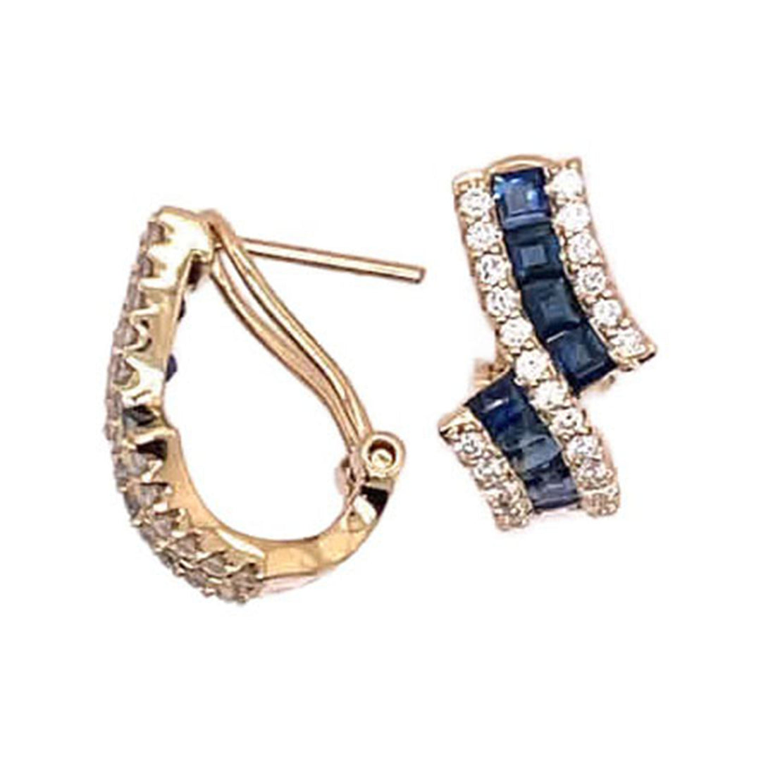 1.85ct Sapphire and Diamond Earrings - SKU 47089