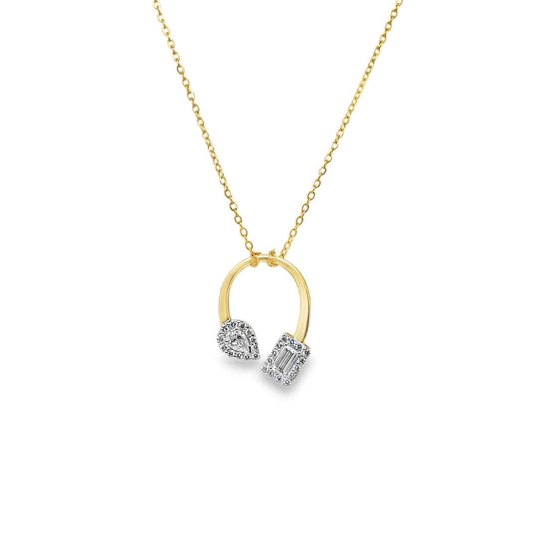 Open Circle Two Stone Diamond Pendant