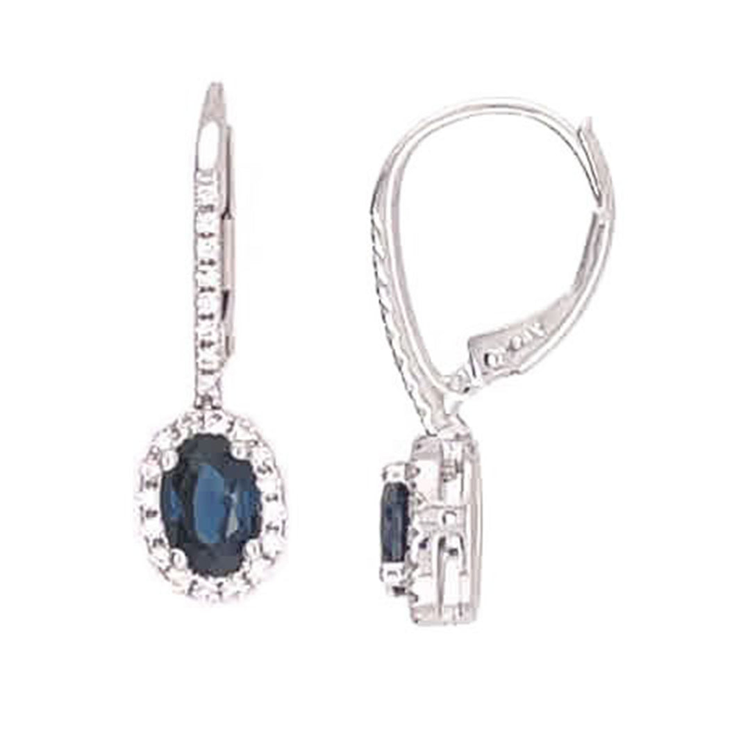 1.2ct Sapphire and Diamond Earrings - SKU 47833