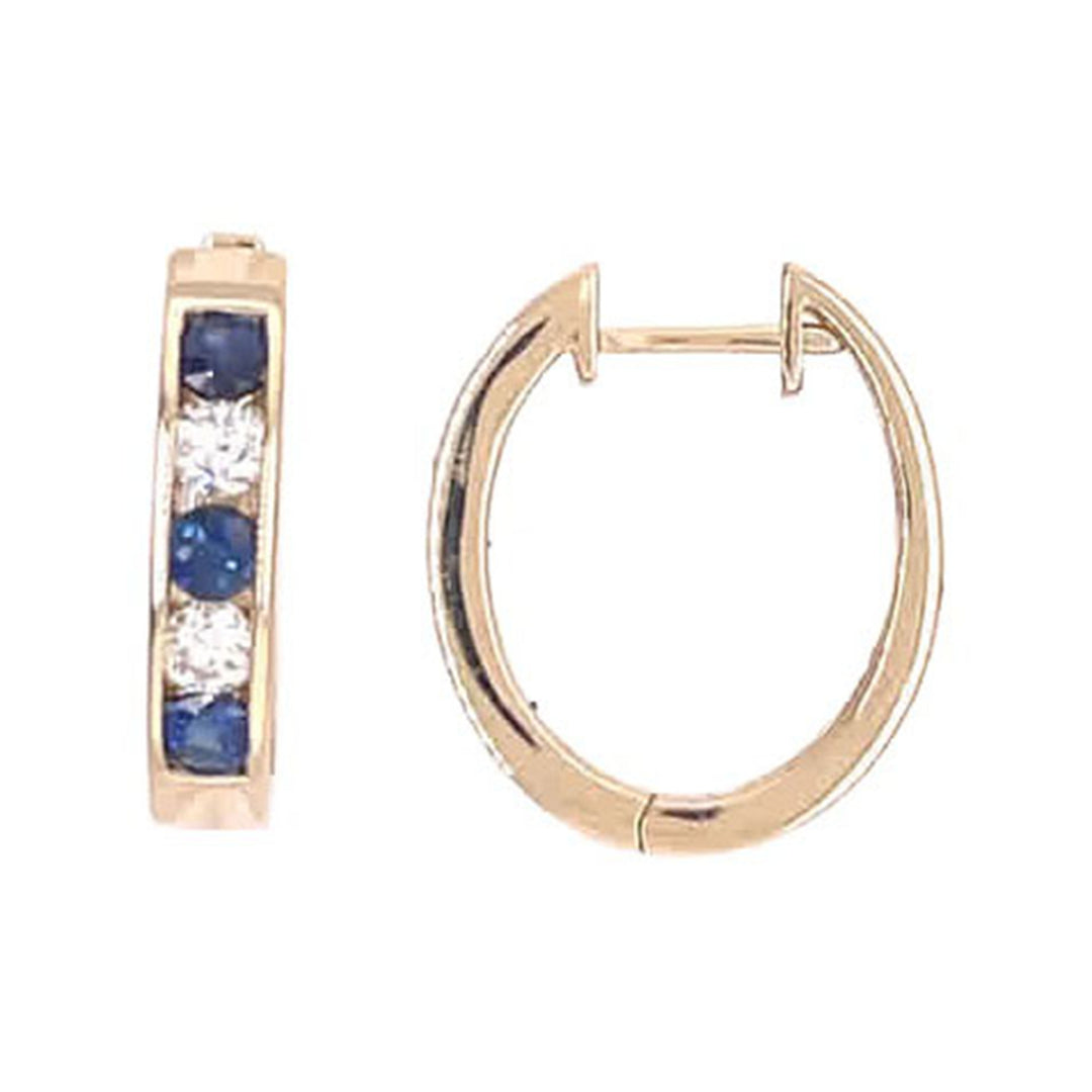 0.85ct Sapphire and Diamond Earrings - SKU 48096