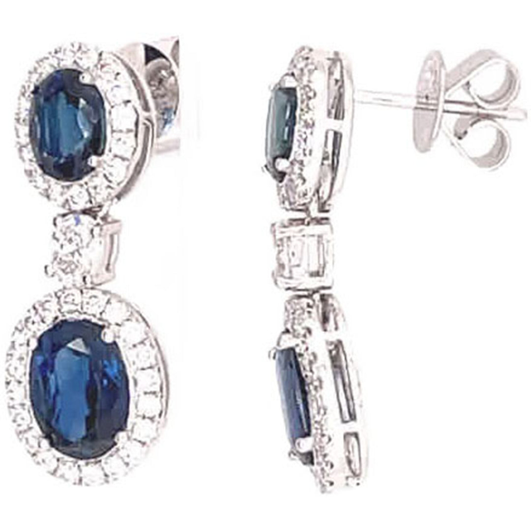 5ct Sapphire and Diamond Earrings - SKU 48131