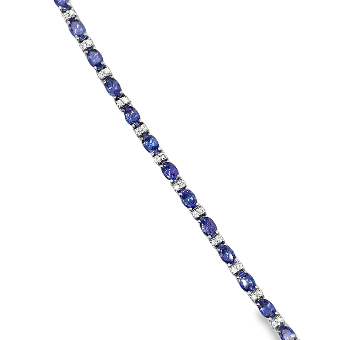 Tanzanite and Diamond Cluster Bracelet
