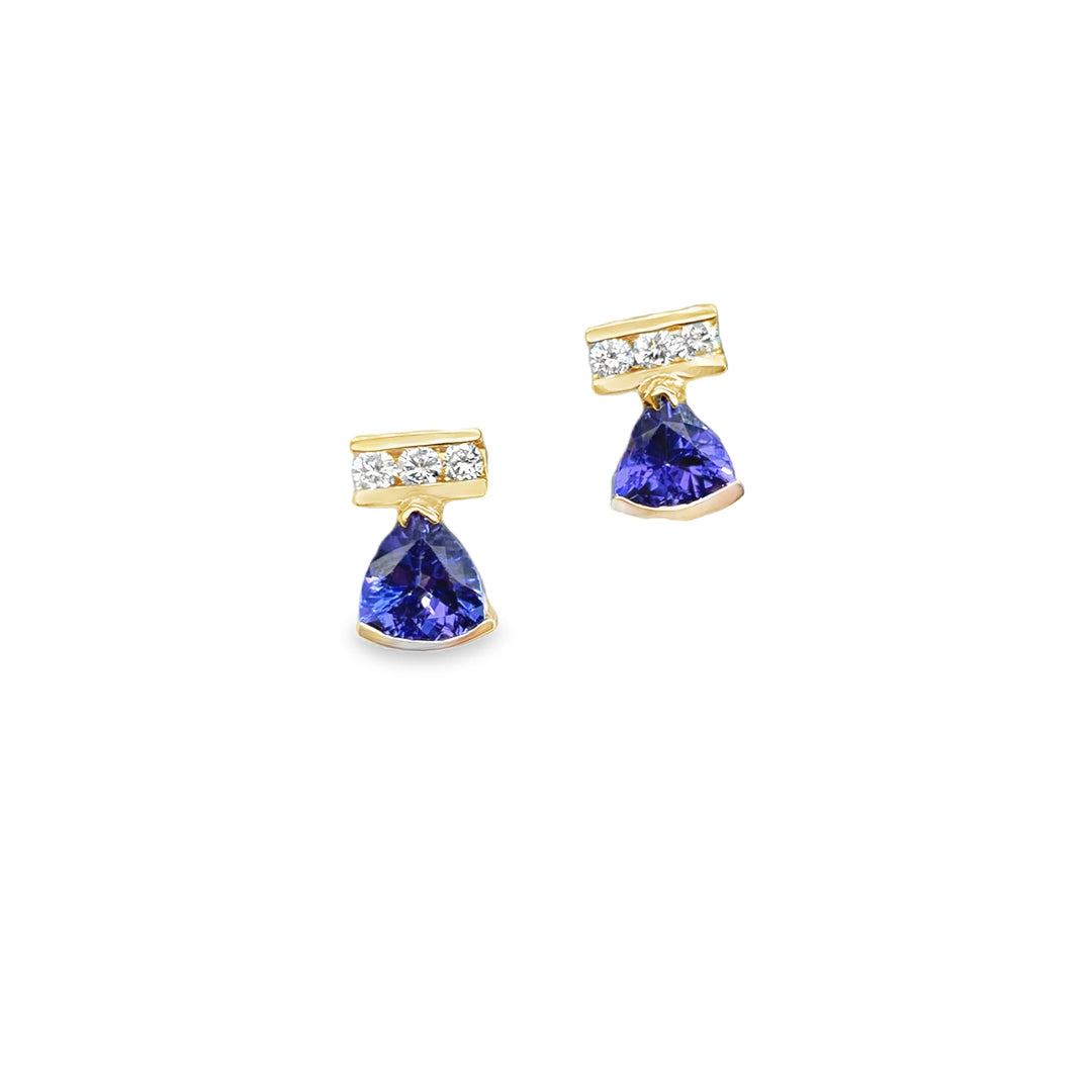 Trillion-cut Tanzanite Earring