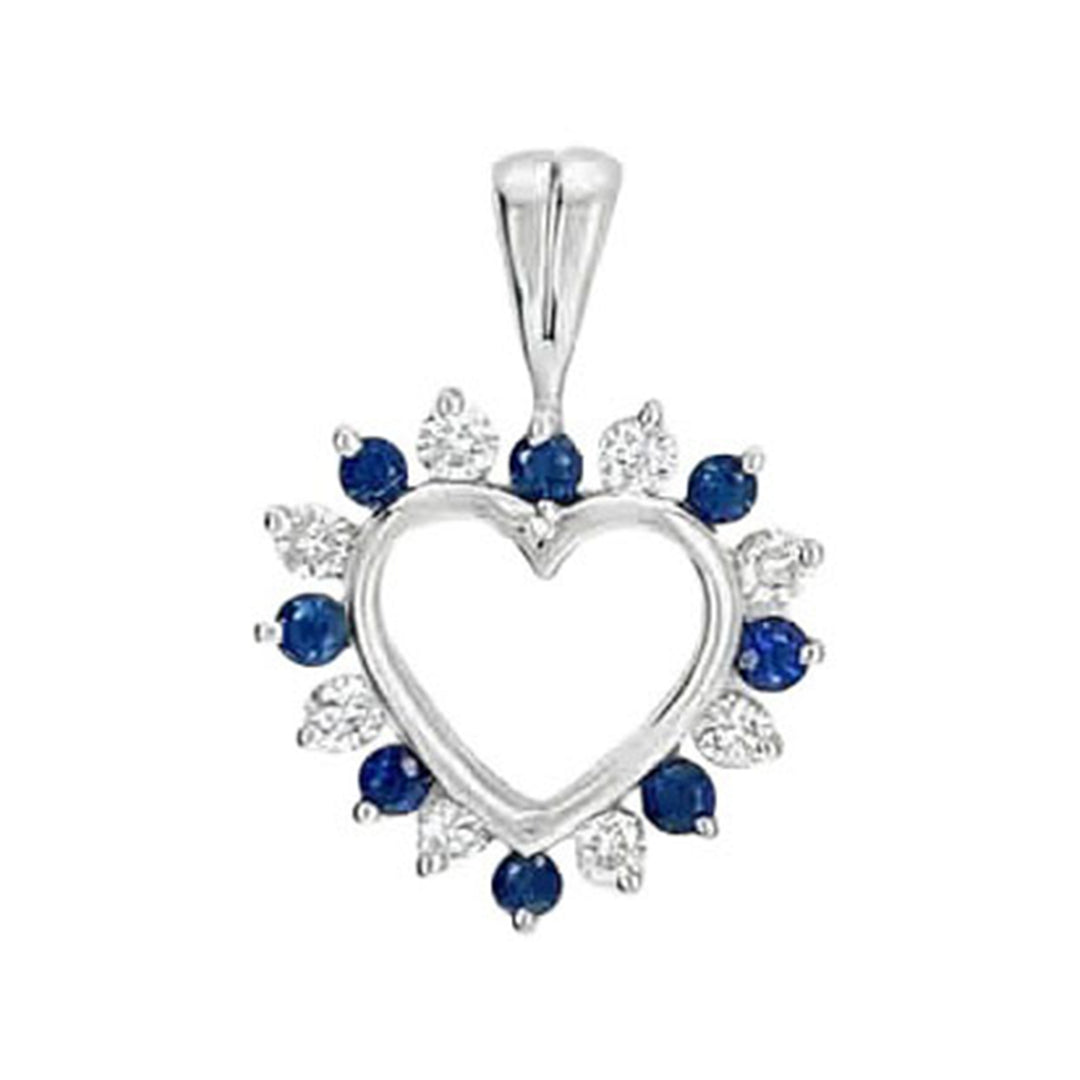 0.35ct Sapphire and Diamond Heart Pendant - SKU 50059