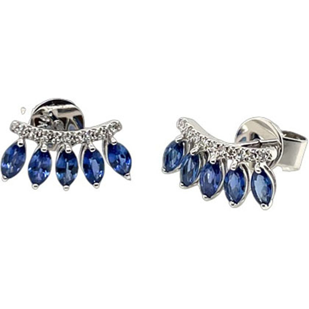 1.1ct Sapphire and Diamond Earrings - SKU 51579