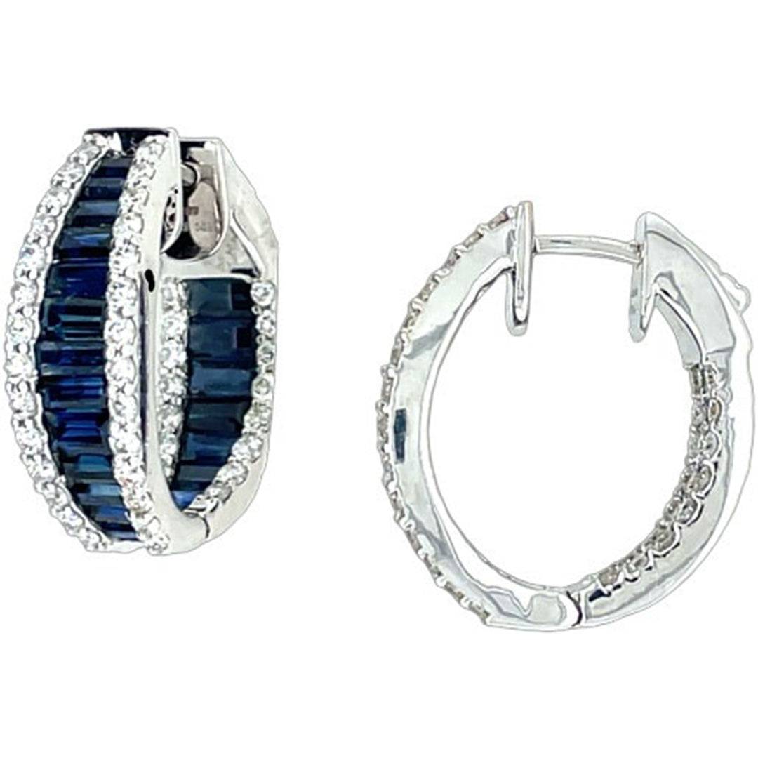 5ct Sapphire and Diamond Earrings - SKU 51715