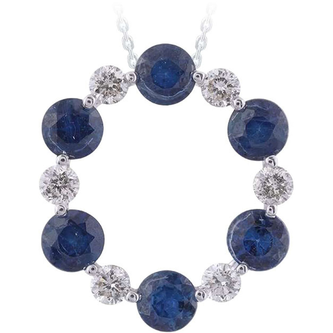 1.05ct Sapphire and Diamond Necklace - SKU 52098