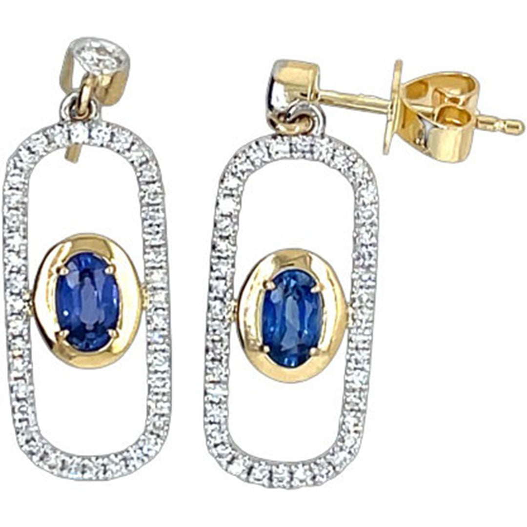 0.70ct Sapphire and Diamond Earrings - SKU 52115