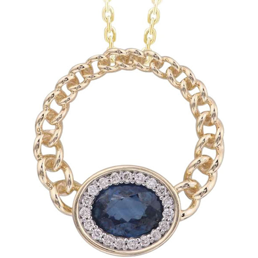 1.6ct Sapphire and Diamond Pendant - SKU 52133