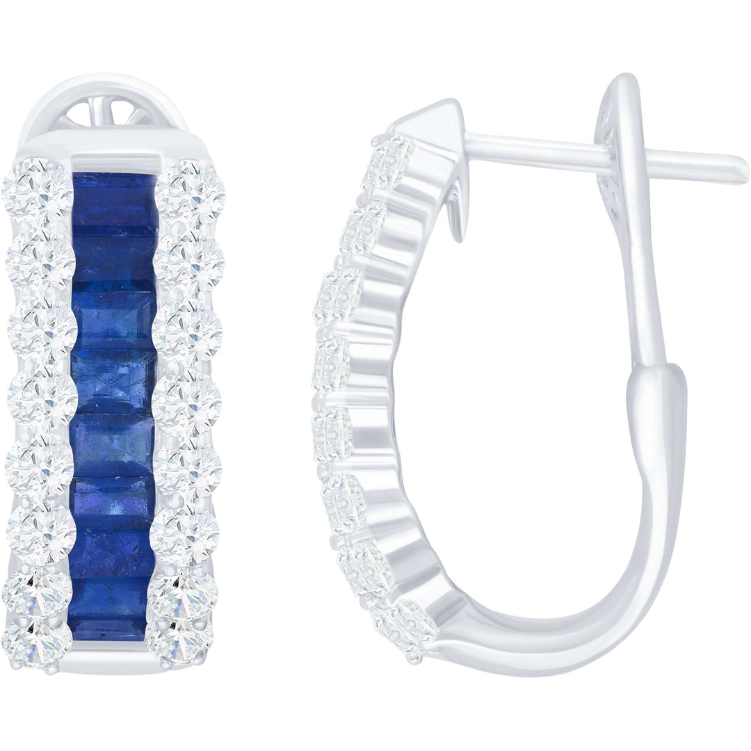2.5ct Sapphire and Diamond Earrings - SKU 52175