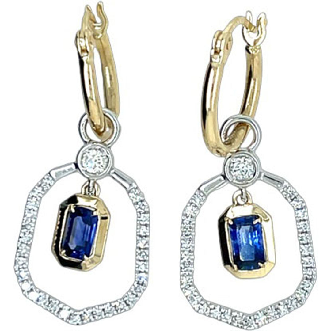 0.65ct Sapphire and Diamond Earrings - SKU 52176