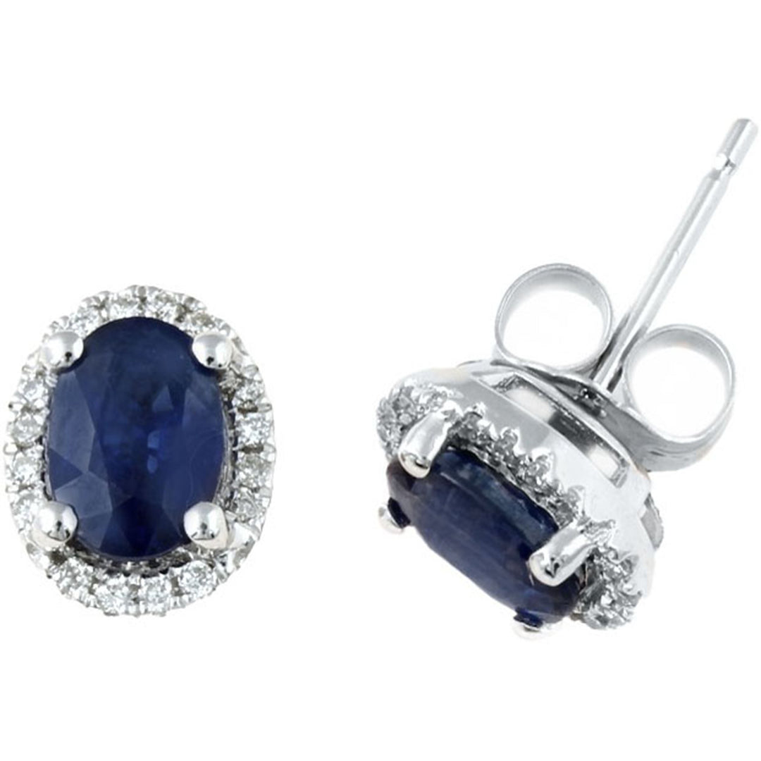 1ct Sapphire and Diamond Earrings - SKU 52568