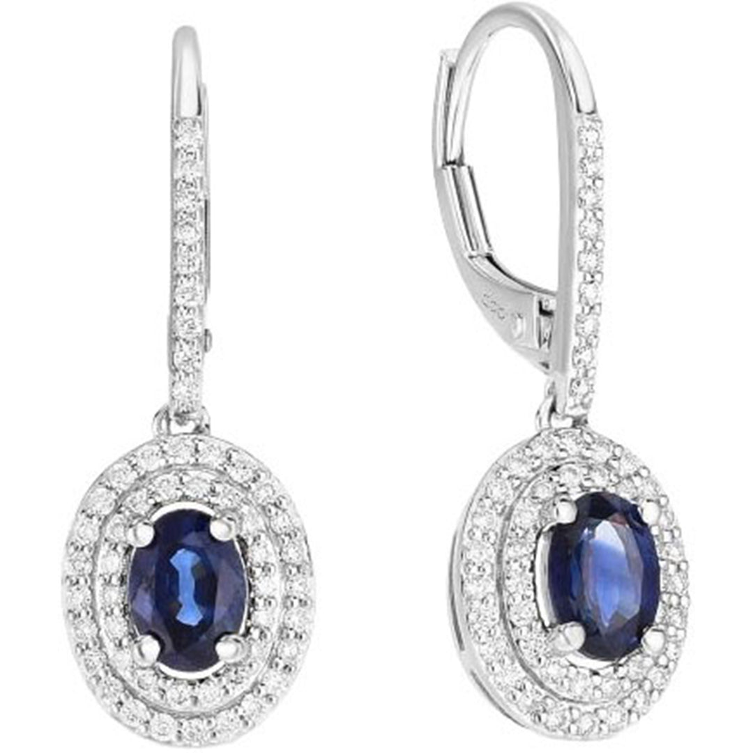 1.3ct Sapphire and Diamond Earrings - SKU 52594