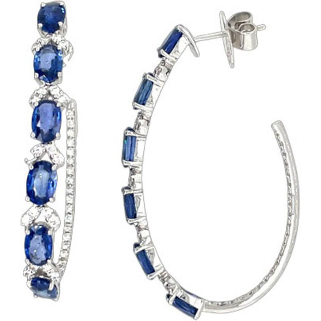 7.6ct Sapphire and Diamond Earrings - SKU 52777