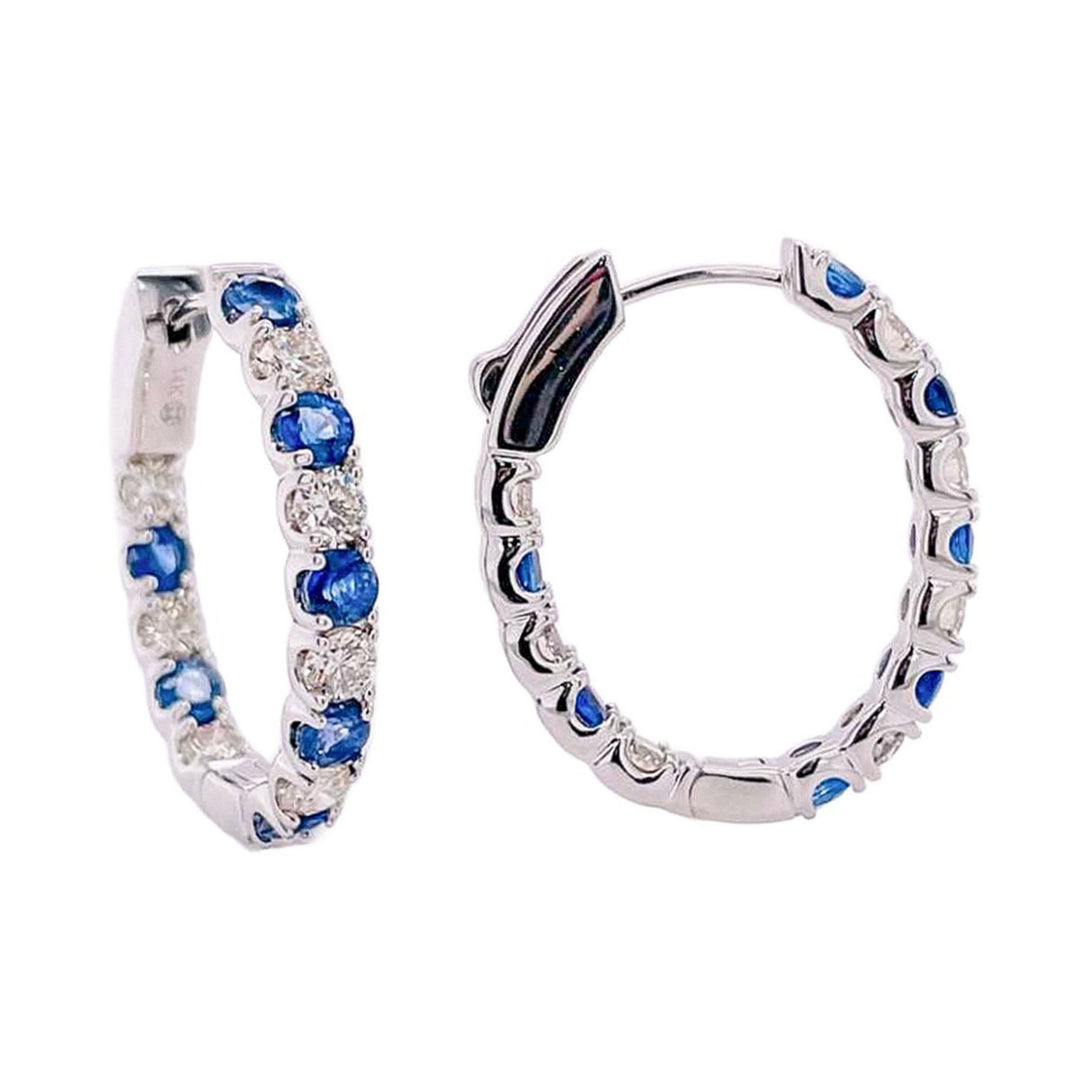 3.05ct Sapphire and Diamond Earrings - SKU 53188