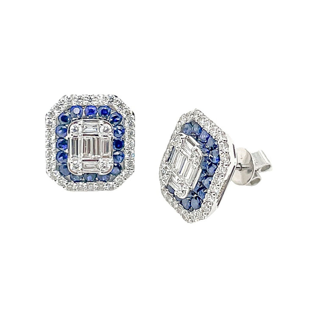 1.05ct Sapphire and Diamond Earrings - SKU 53875