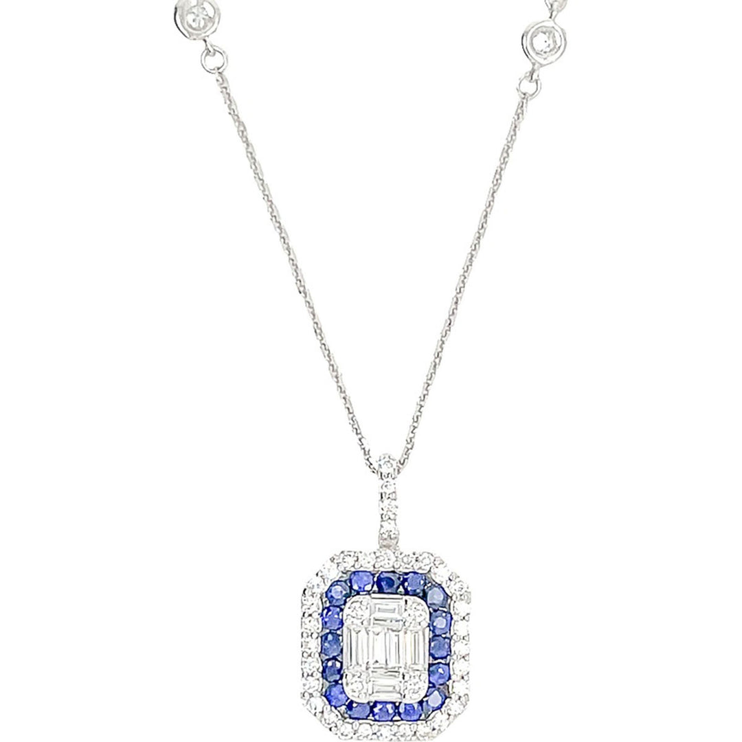 0.55ct Sapphire and Diamond Necklace - SKU 53882