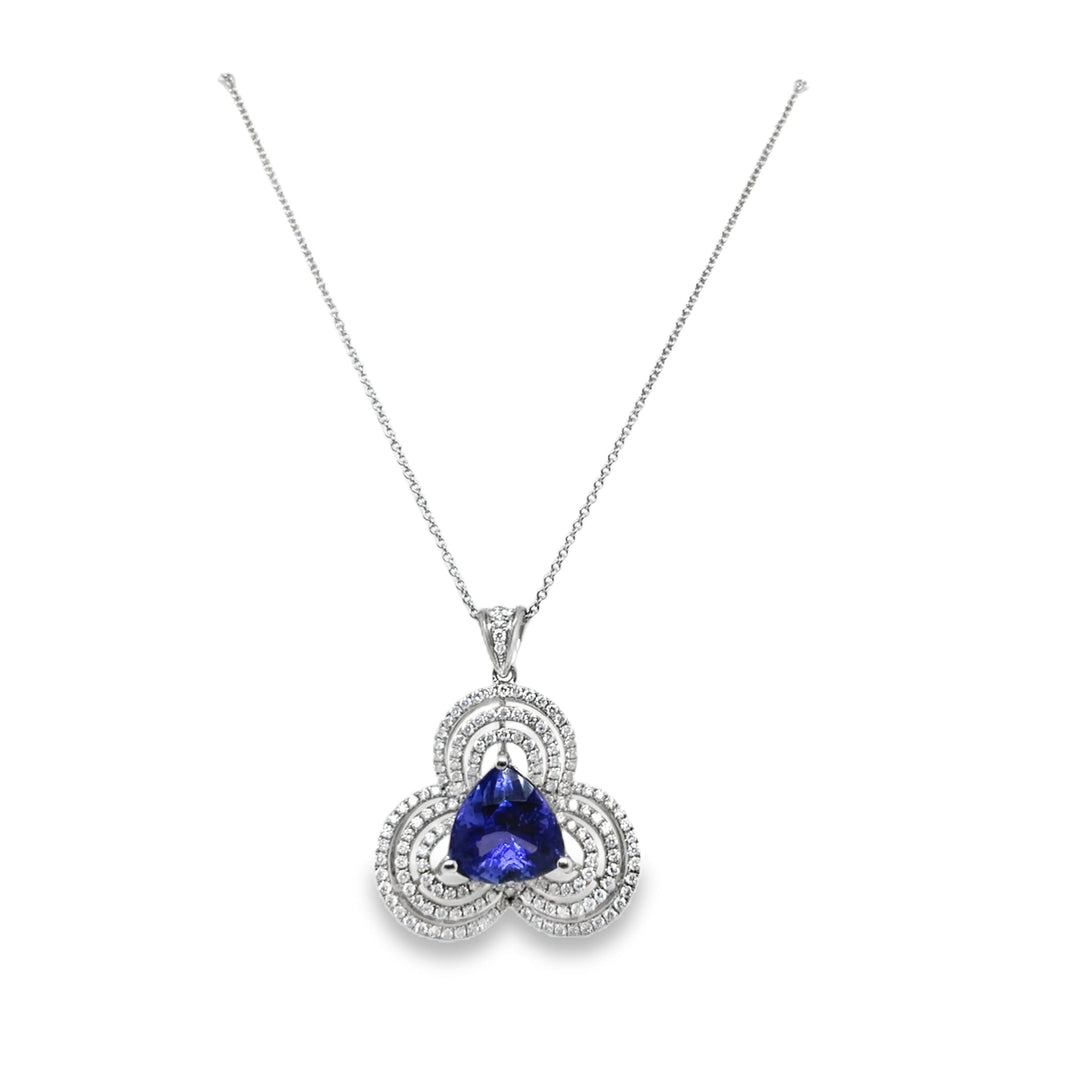 Tanzanite and Diamond Clover Pendant