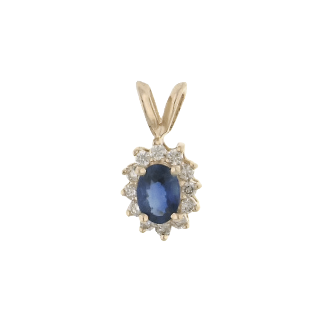 0.65ct Sapphire and Diamond Pendant - SKU 16737