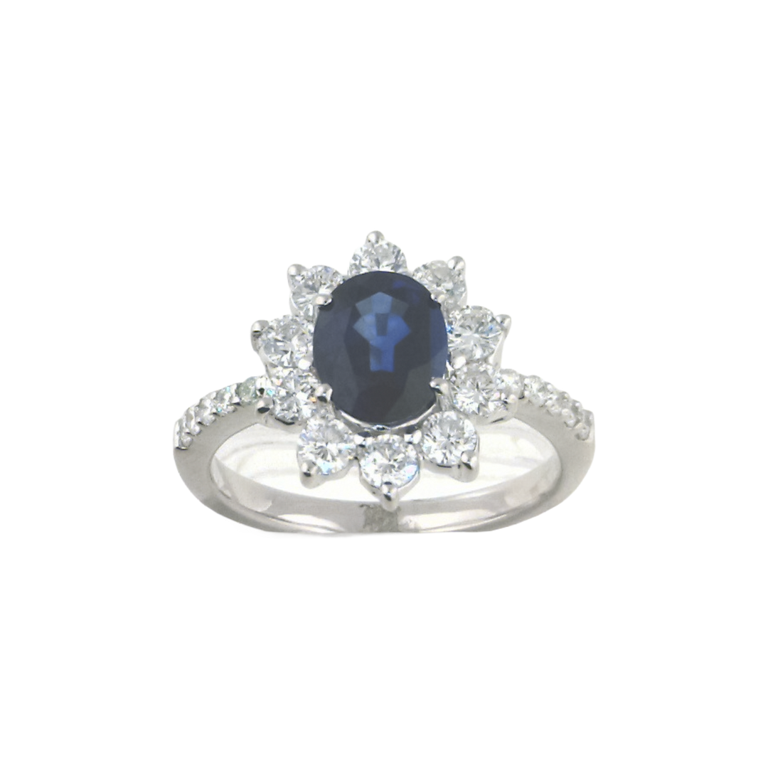 2ct Sapphire and Diamond Ring - SKU 31316