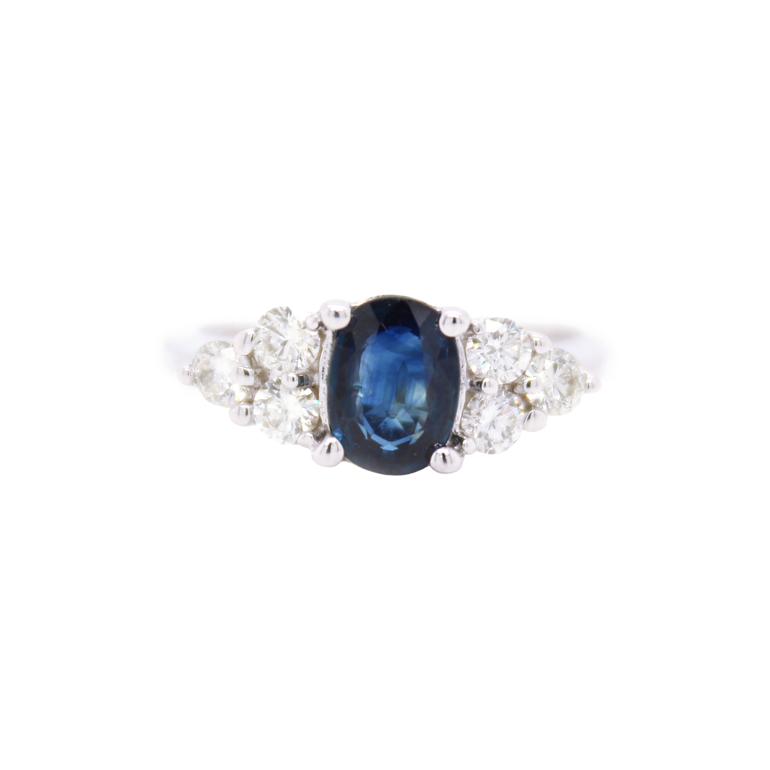 Oval Sapphire and Diamond Engagement Ring - SKU 31690