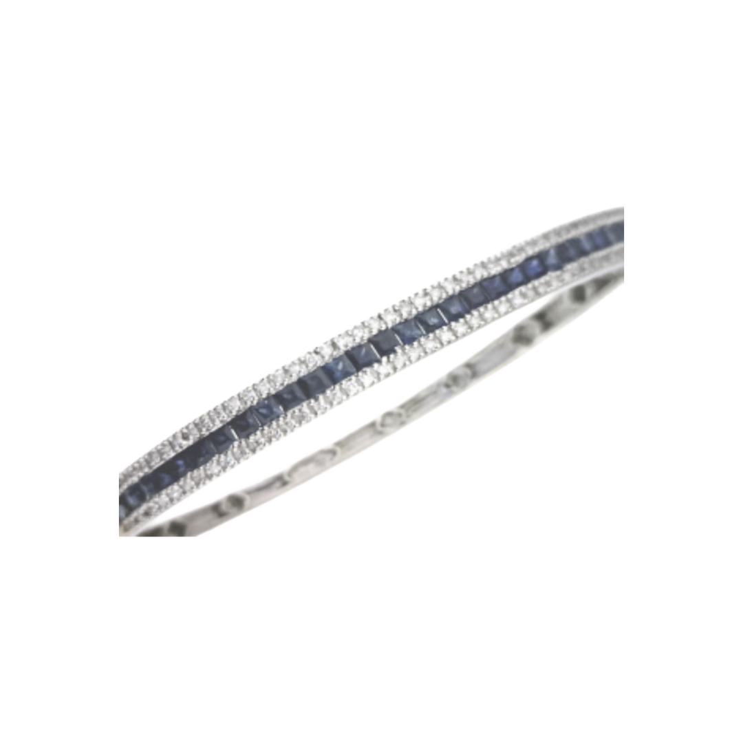 3.5ct Sapphire and Diamond Bangle - SKU 38007