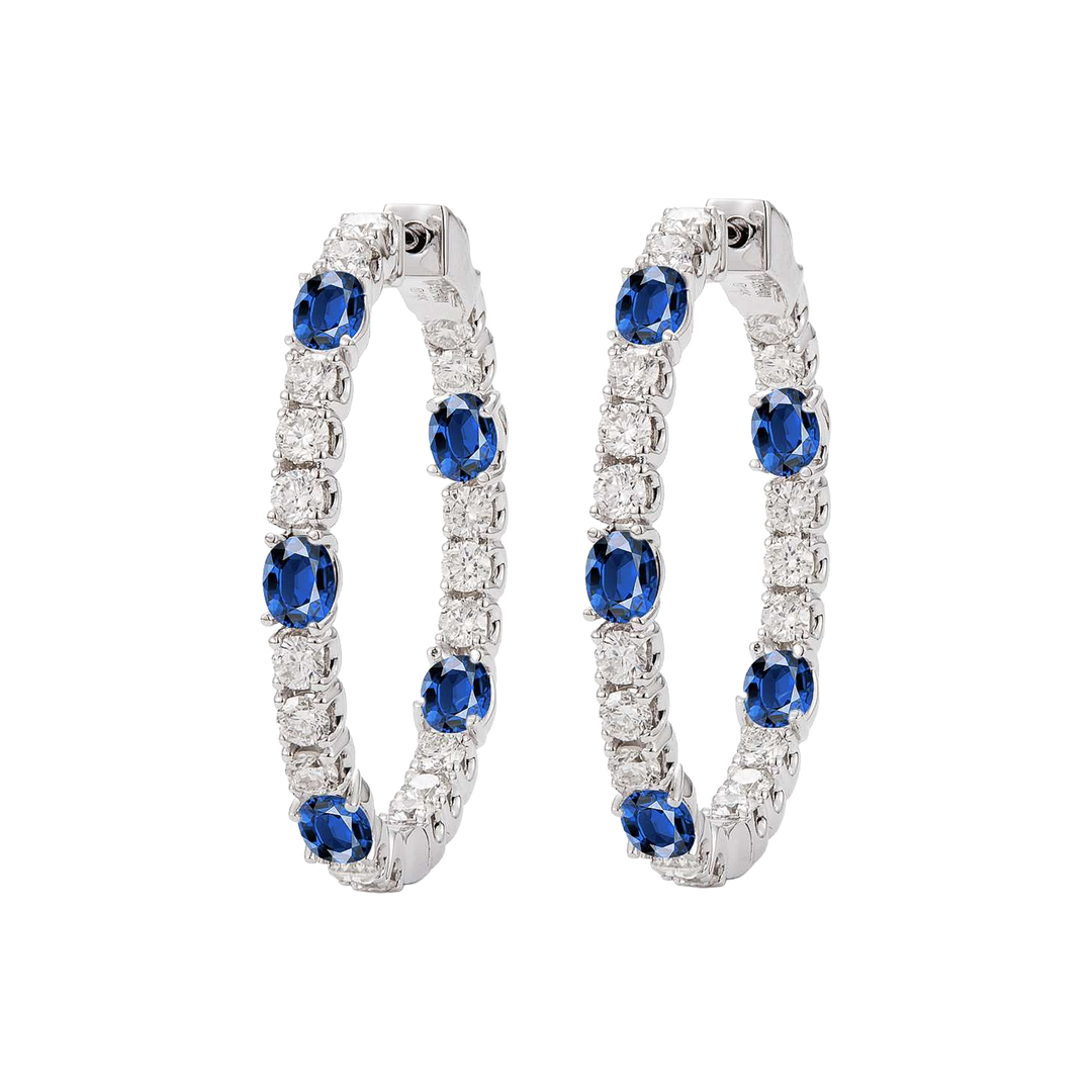 4.5ct Sapphire and Diamond Earrings - SKU 42454