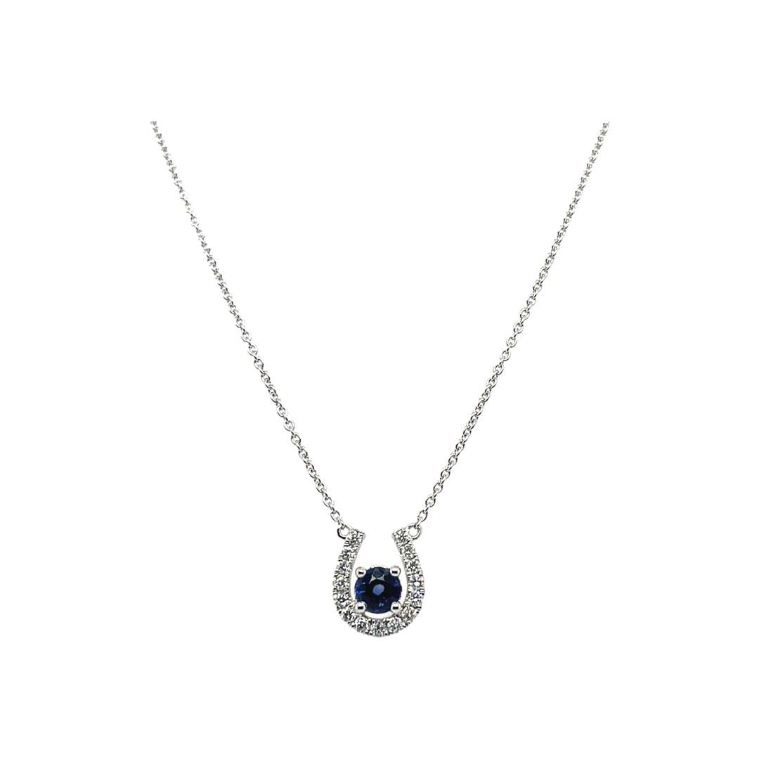 0.50ct Sapphire and Diamond Necklace - SKU 43680