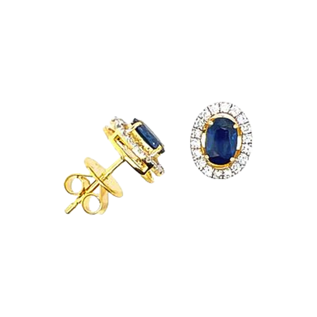 1.2ct Sapphire and Diamond Earrings - SKU 44771