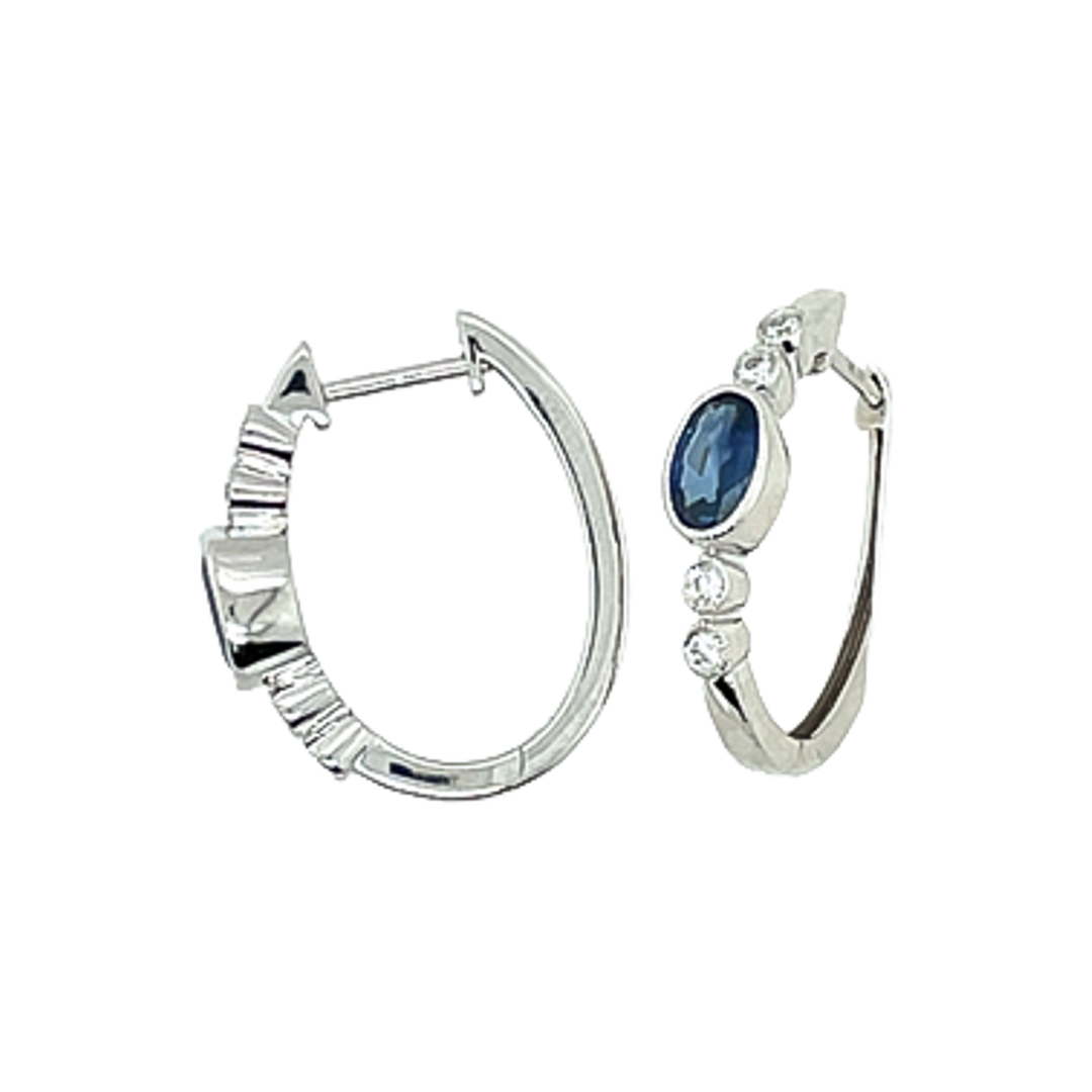 1.2ct Sapphire and Diamond Earrings - SKU 45393