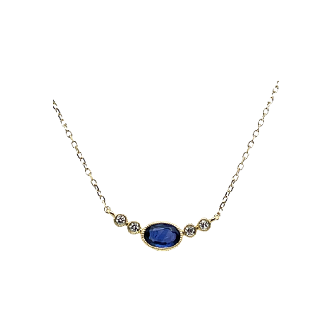 0.65ct Sapphire and Diamond Necklace - SKU 45428